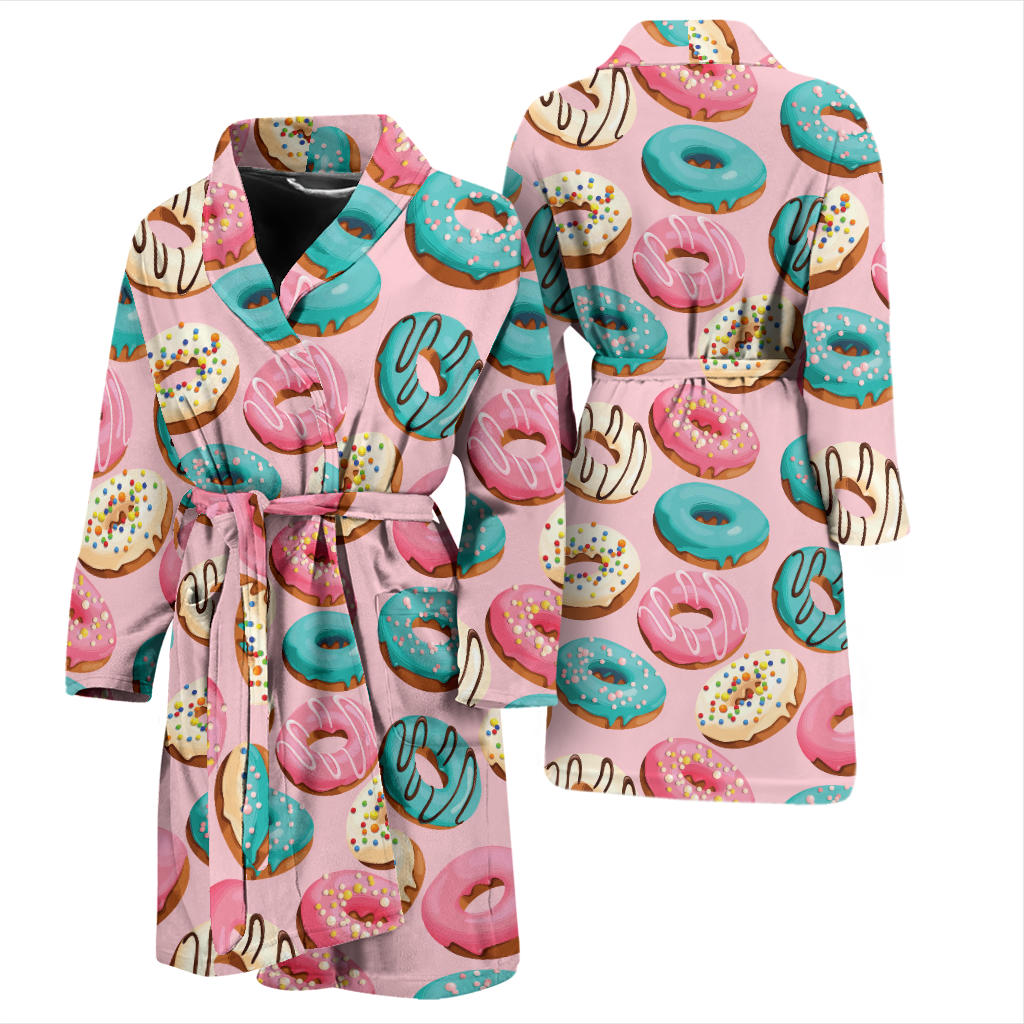 Donut Pattern Print Design DN06 Men Bathrobe
