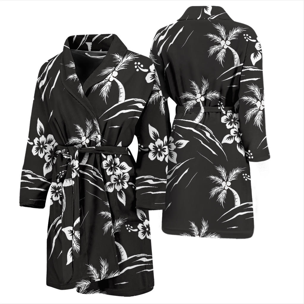Palm Tree Pattern Print Design PT02 Men Bathrobe