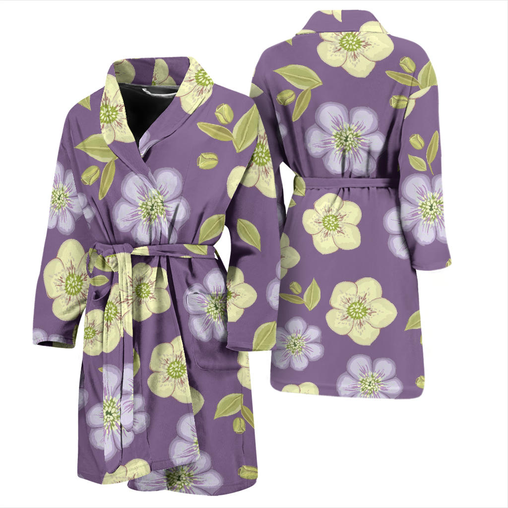 Anemone Pattern Print Design AM013 Men Bathrobe