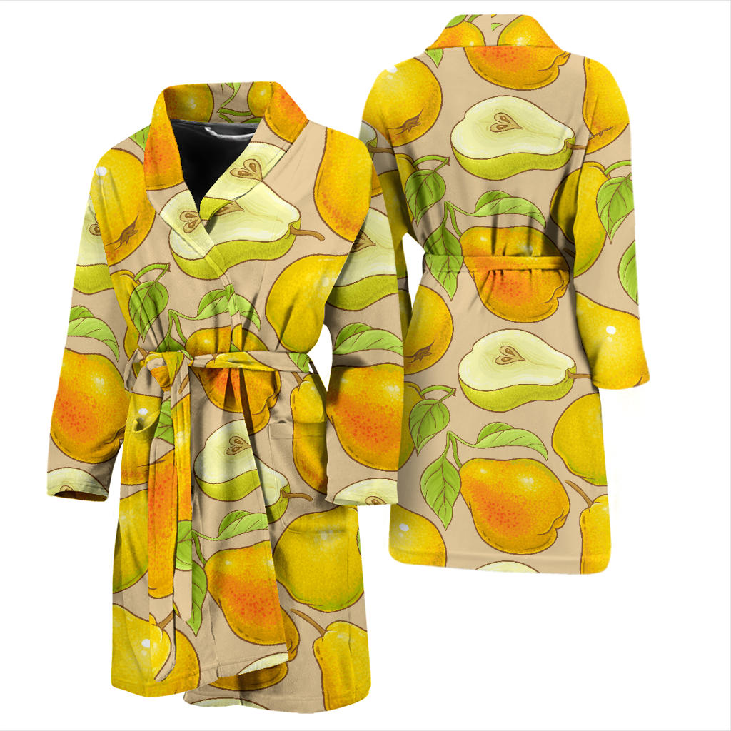 Pear Pattern Print Design PE05 Men Bathrobe