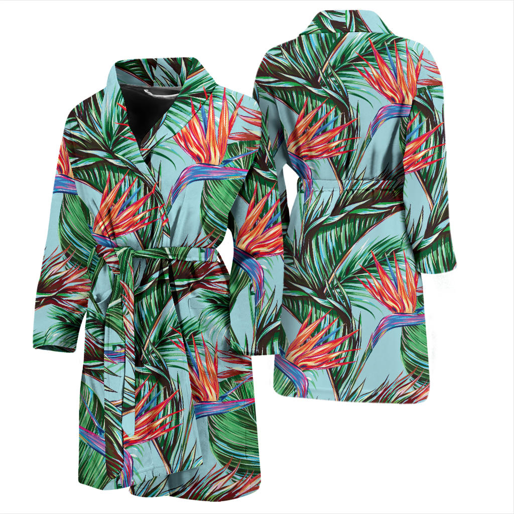Bird Of Paradise Pattern Print Design BOP01 Men Bathrobe