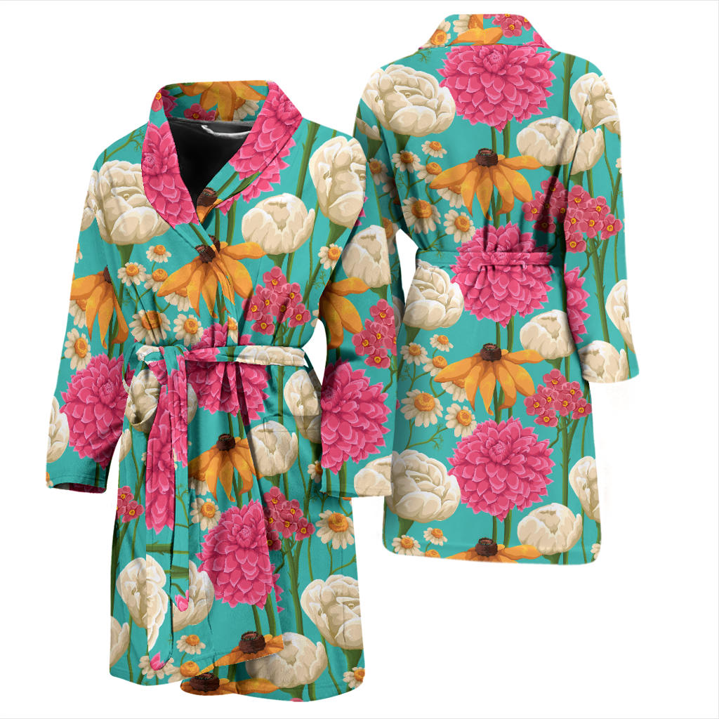 Summer Floral Pattern Print Design SF07 Men Bathrobe