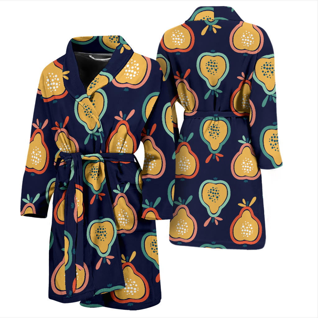 Pear Pattern Print Design PE03 Men Bathrobe