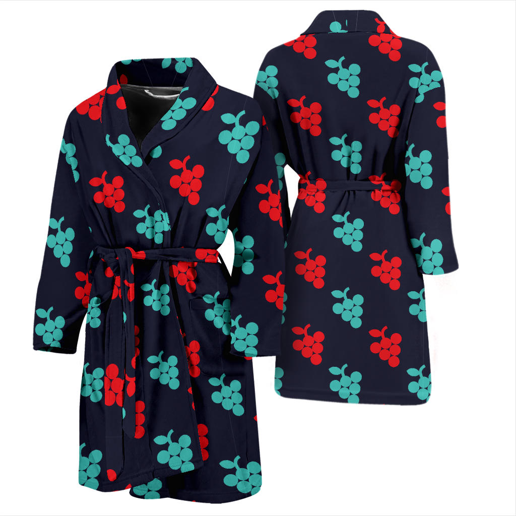 Grape Pattern Print Design GP07 Men Bathrobe