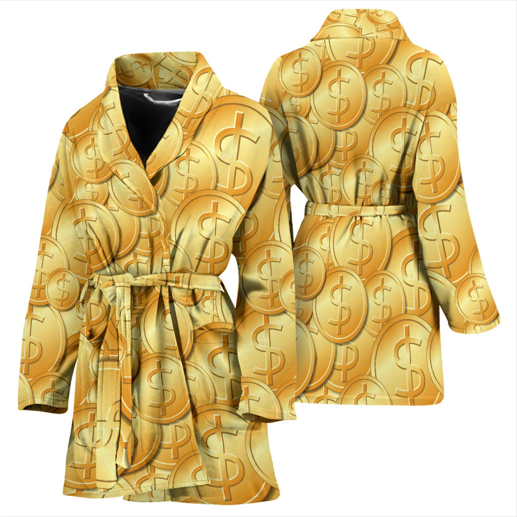 Dollar Pattern Print Design DO03 Women Bathrobe