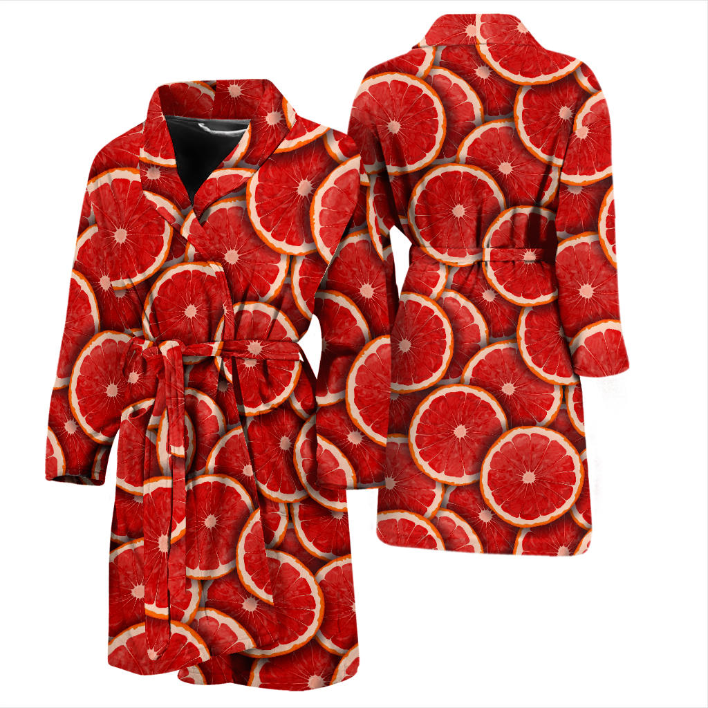 Grapefruit Pattern Print Design GF05 Men Bathrobe