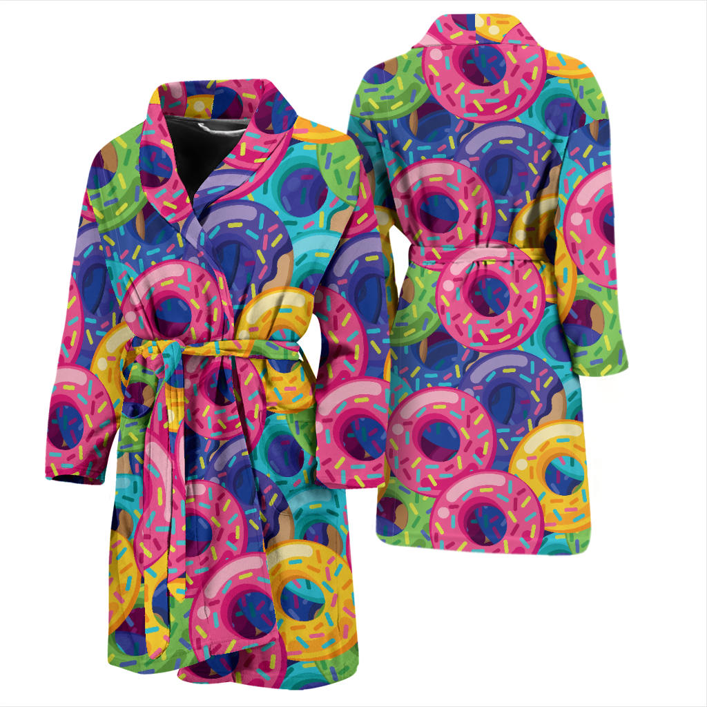 Donut Pattern Print Design DN010 Men Bathrobe