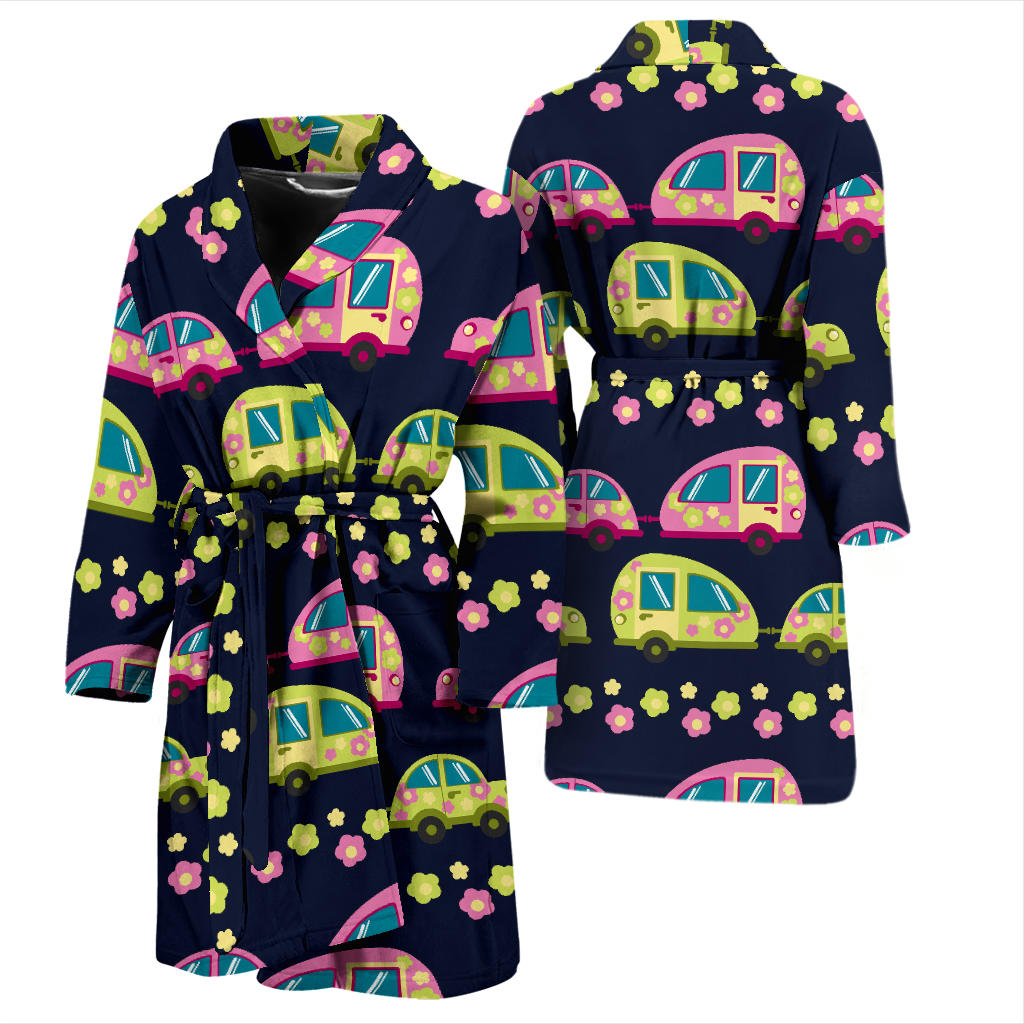 Camper Cute Camping Design No 3 Print Men Bathrobe