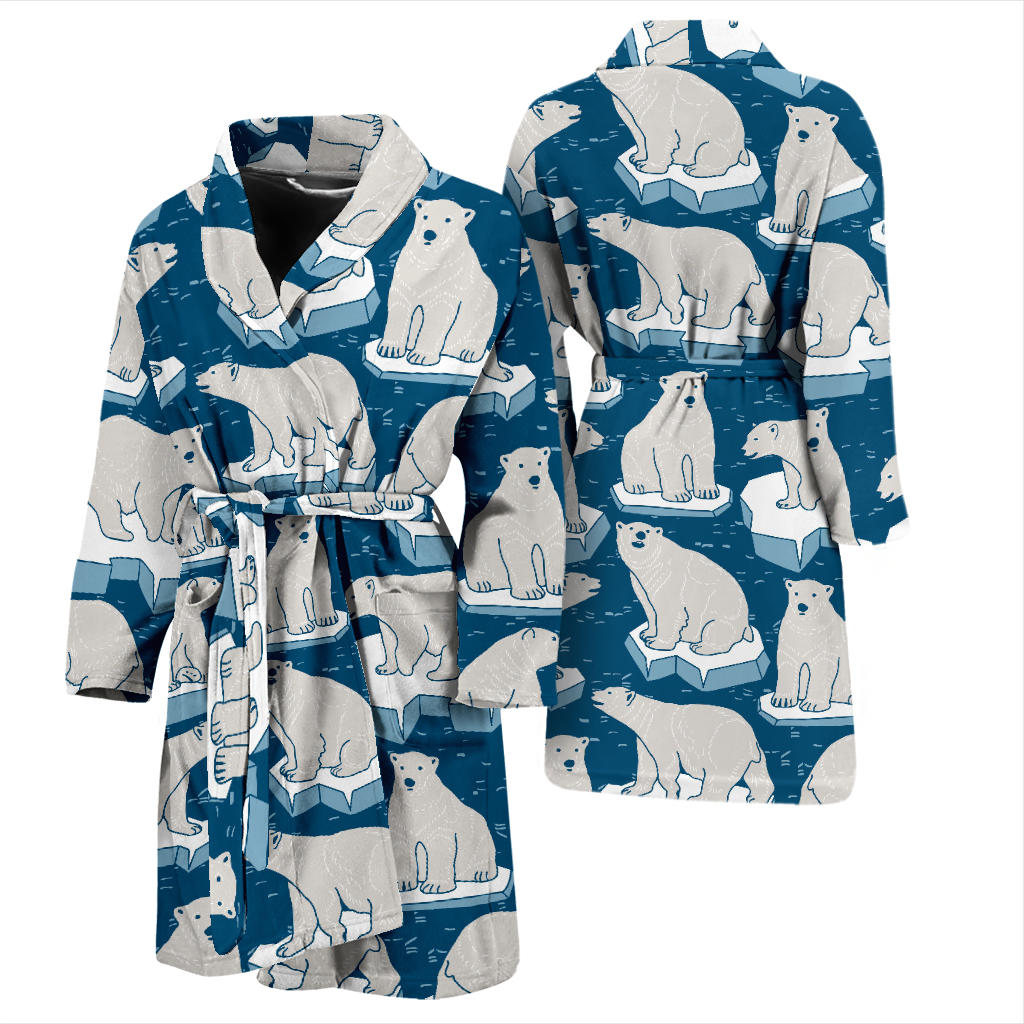 Polar Bear Pattern Print Design PB03 Men Bathrobe