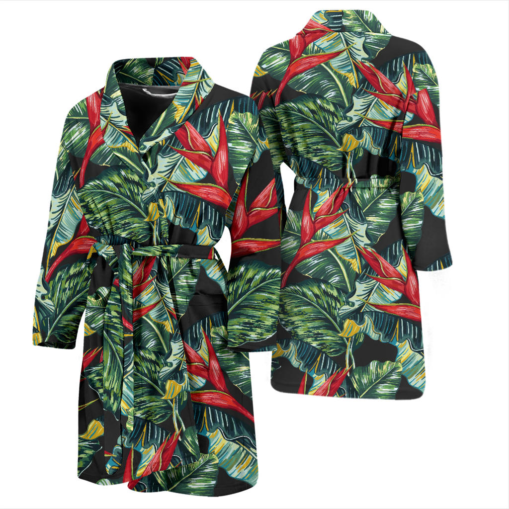 Bird Of Paradise Pattern Print Design BOP06 Men Bathrobe