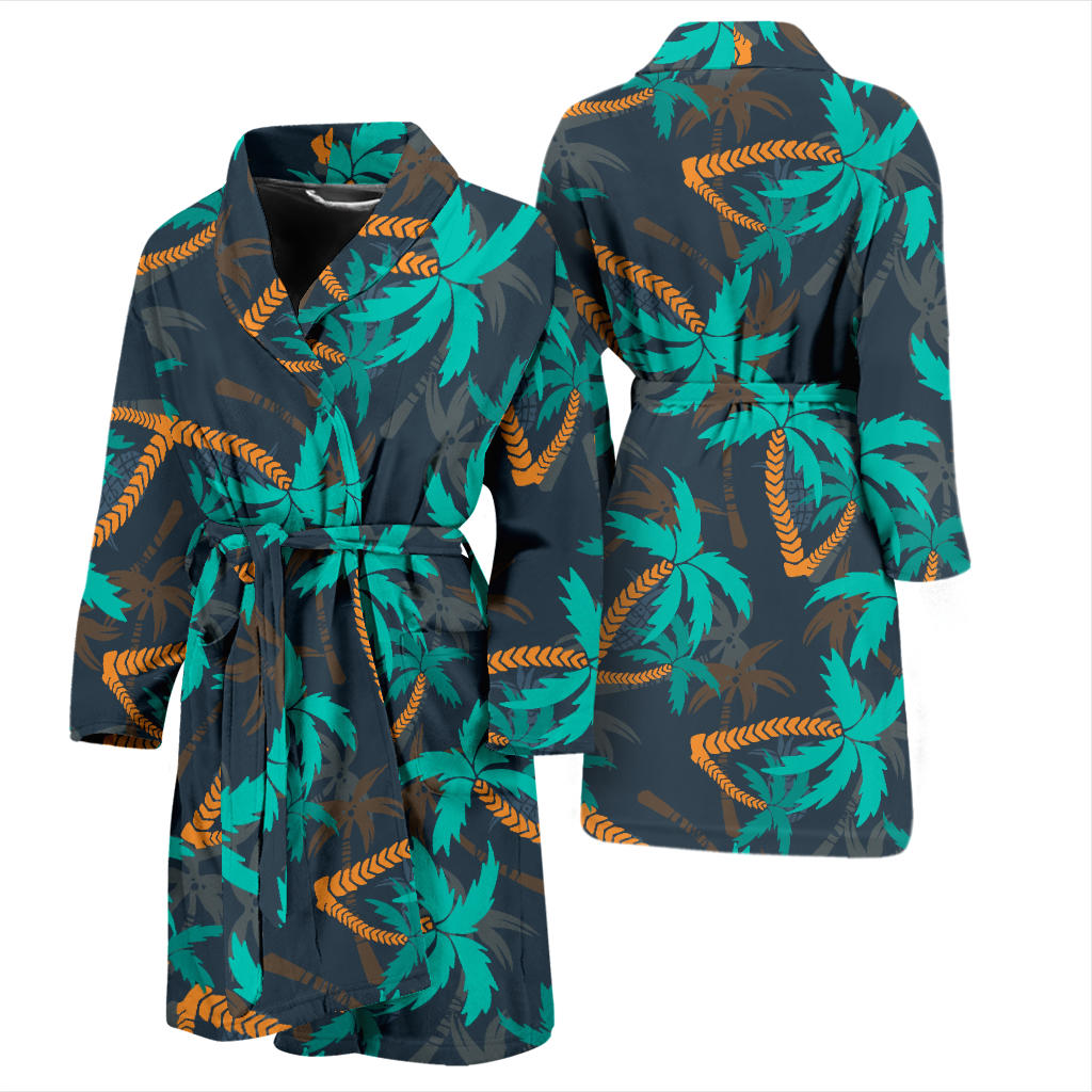 Palm Tree Pattern Print Design PT01 Men Bathrobe