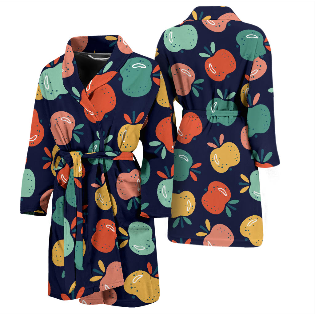 Apple Pattern Print Design AP09 Men Bathrobe