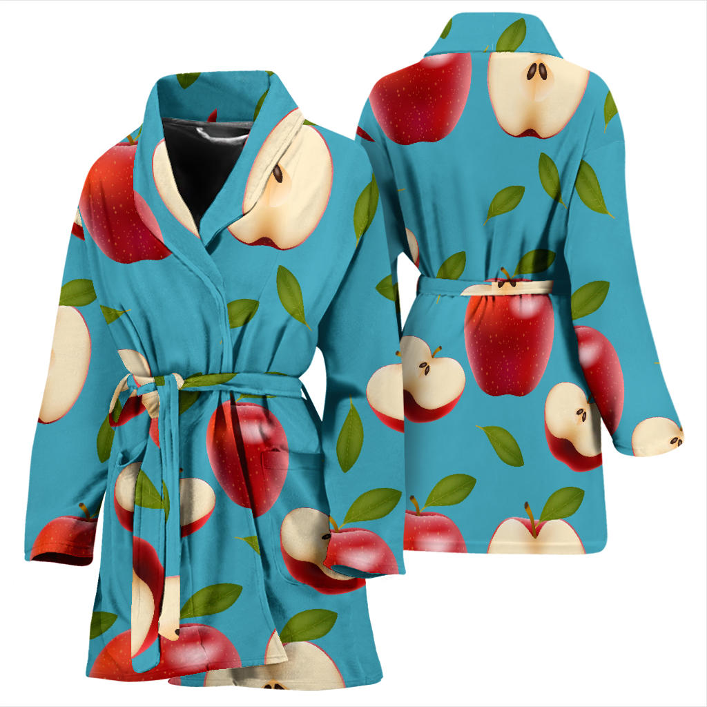Apple Pattern Print Design AP012 Women Bathrobe