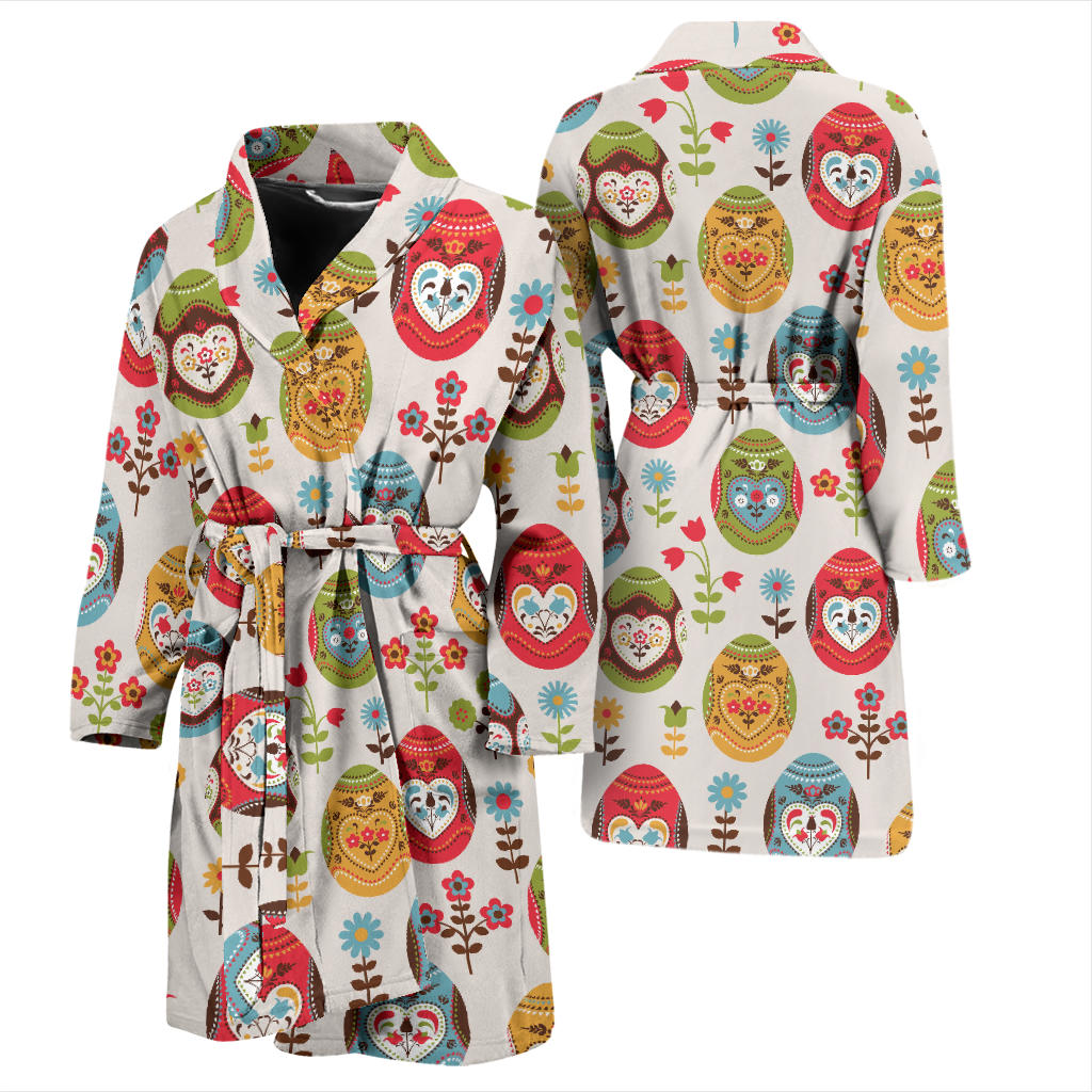 Easter Eggs Pattern Print Design RB011 Men Bathrobe