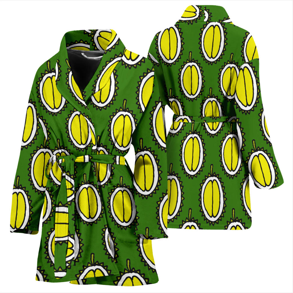 Durian Pattern Print Design DR01 Women Bathrobe