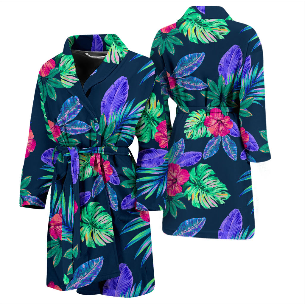 Tropical Flower Pattern Print Design TF09 Men Bathrobe