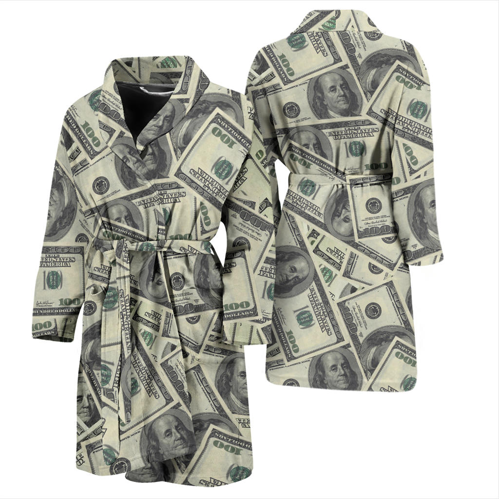 Dollar Pattern Print Design DO02 Men Bathrobe