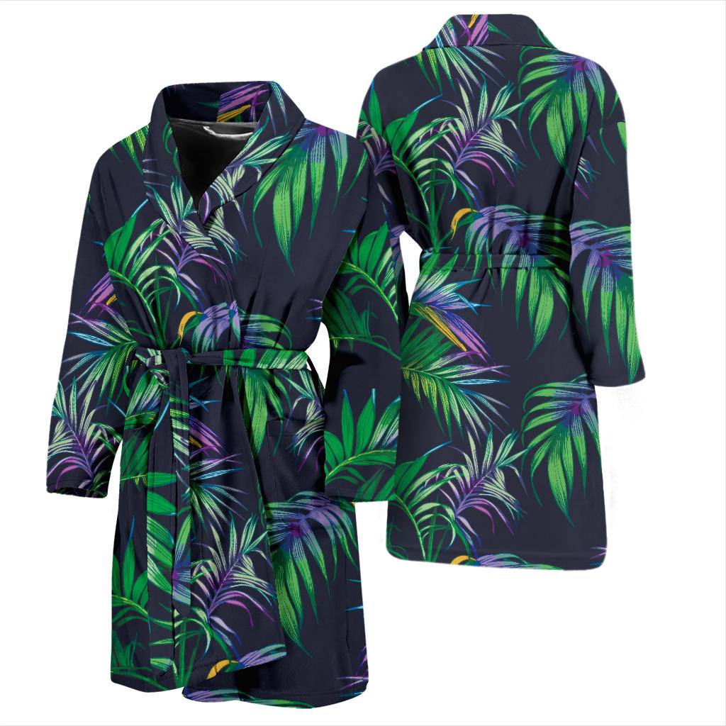 Palm Leaves Pattern Print Design PL04 Men Bathrobe
