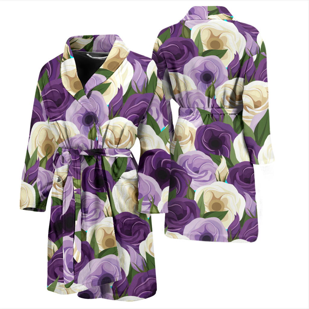 Lisianthus Pattern Print Design LT01 Men Bathrobe