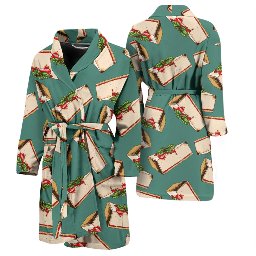 Cheesecake Pattern Print Design CK02 Men Bathrobe