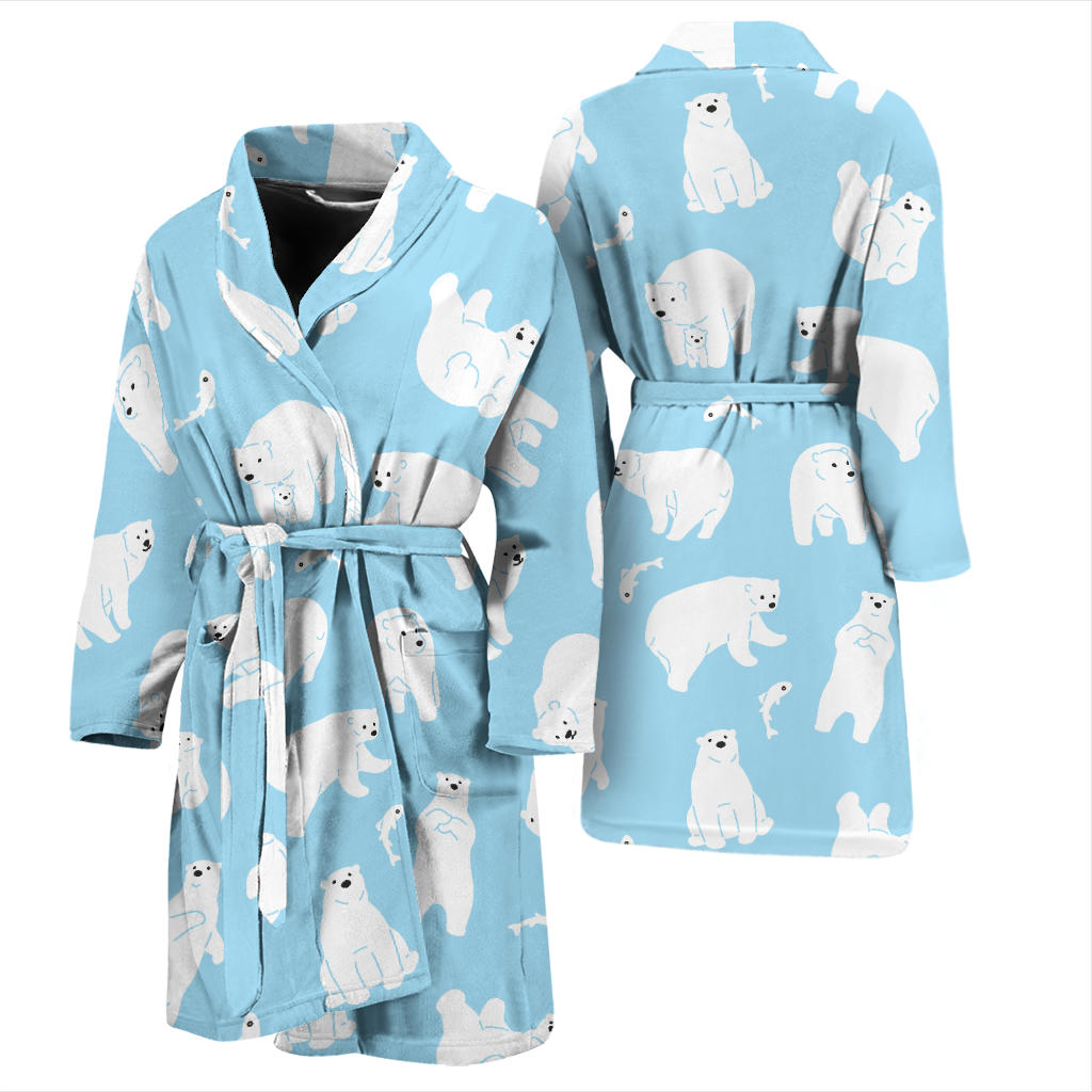 Polar Bear Pattern Print Design PB01 Men Bathrobe