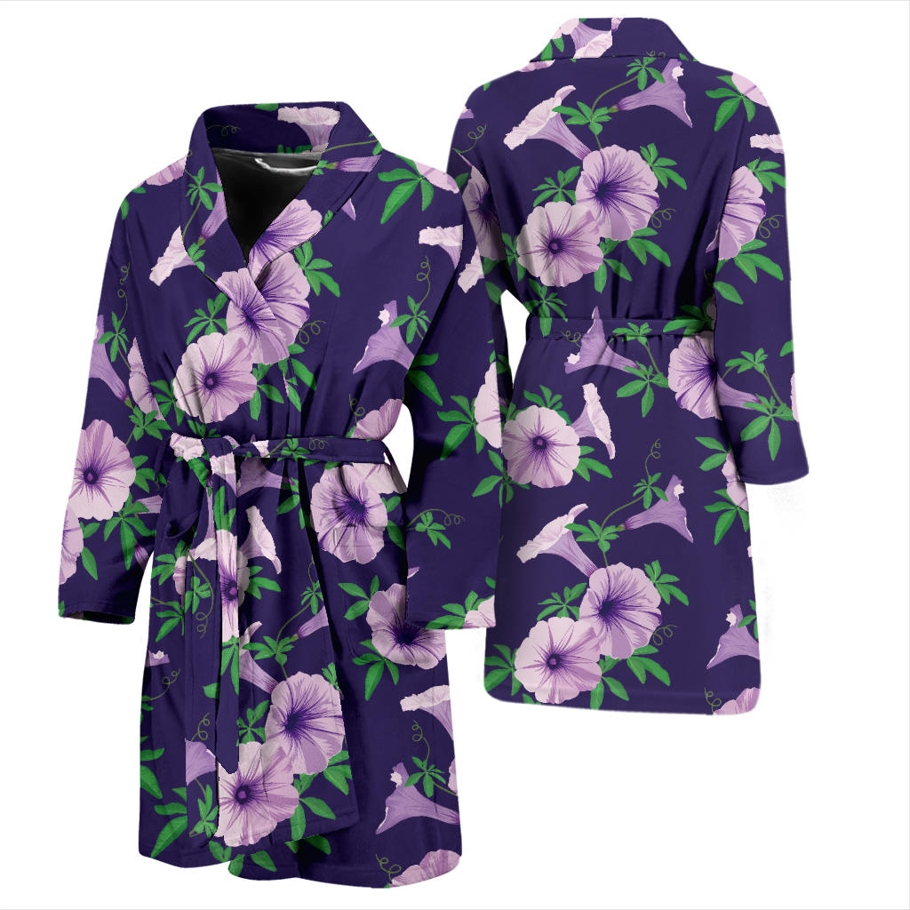 Morning Glory Pattern Print Design MG01 Men Bathrobe