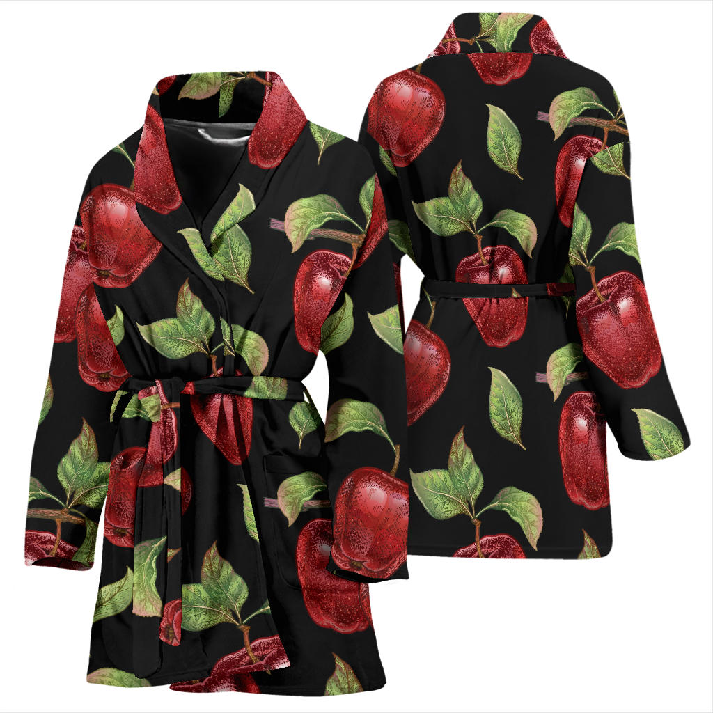 Apple Pattern Print Design AP011 Women Bathrobe