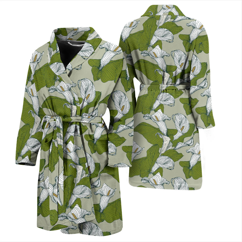 Lily Pattern Print Design LY08 Men Bathrobe