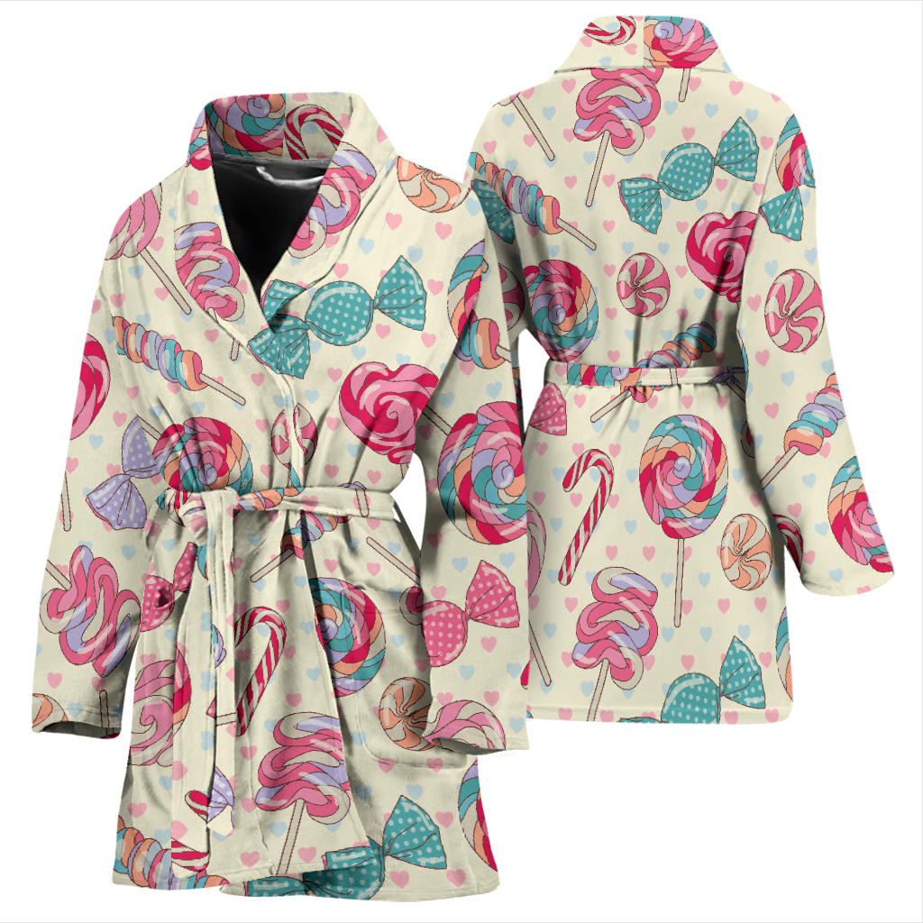 Candy Pattern Print Design CA04 Women Bathrobe