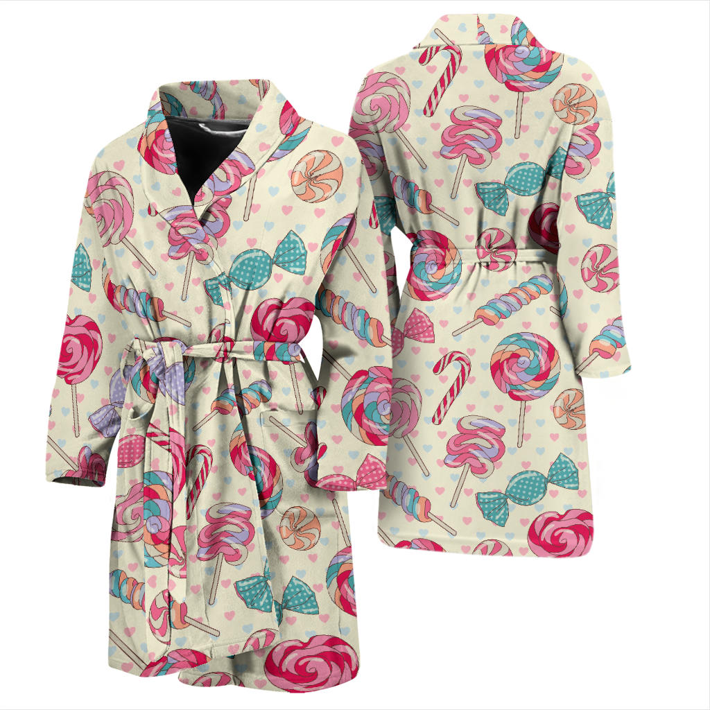 Candy Pattern Print Design CA04 Men Bathrobe