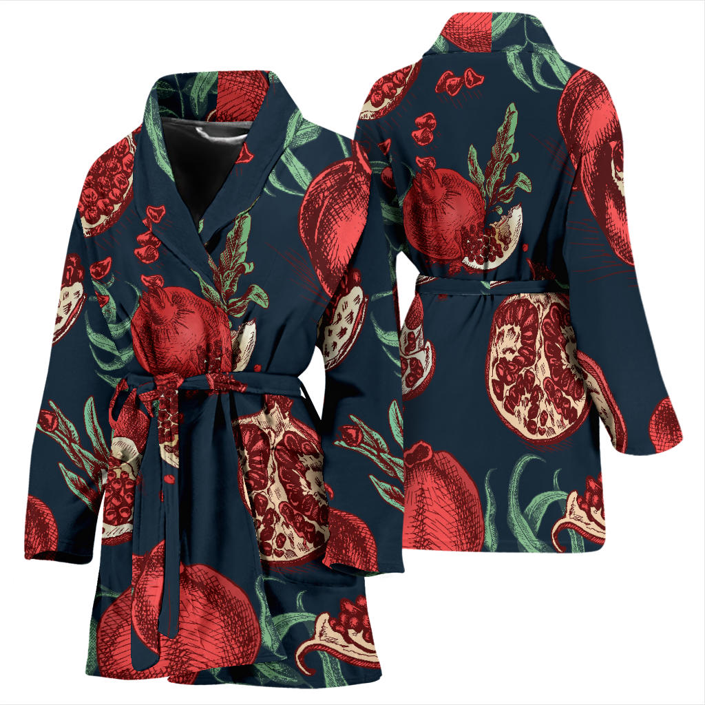 Pomegranate Pattern Print Design PG04 Women Bathrobe