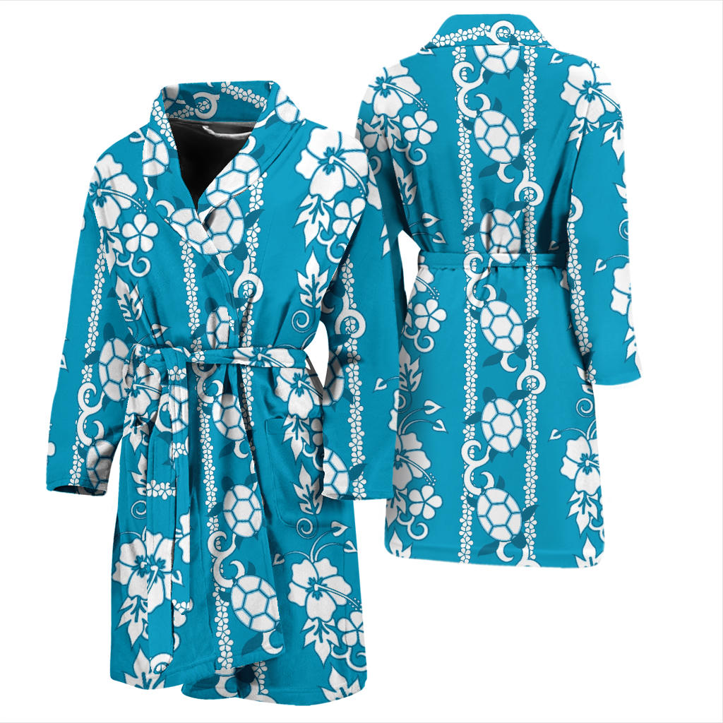 Hawaiian Themed Pattern Print Design H025 Men Bathrobe