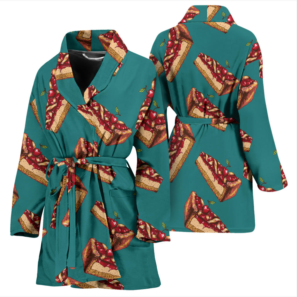 Cheesecake Cherry Pattern Print Design CK03 Women Bathrobe