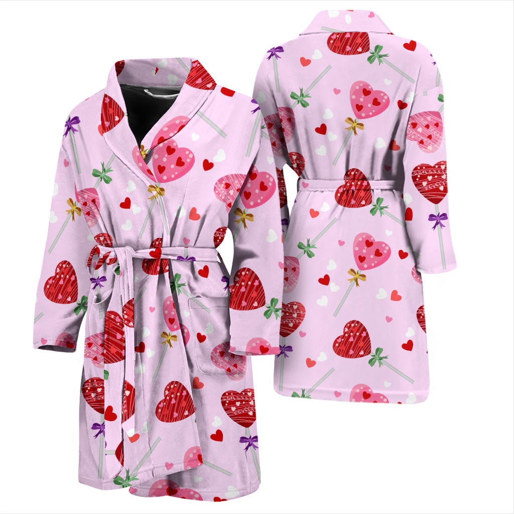 Lollipop Pattern Print Design LL07 Men Bathrobe