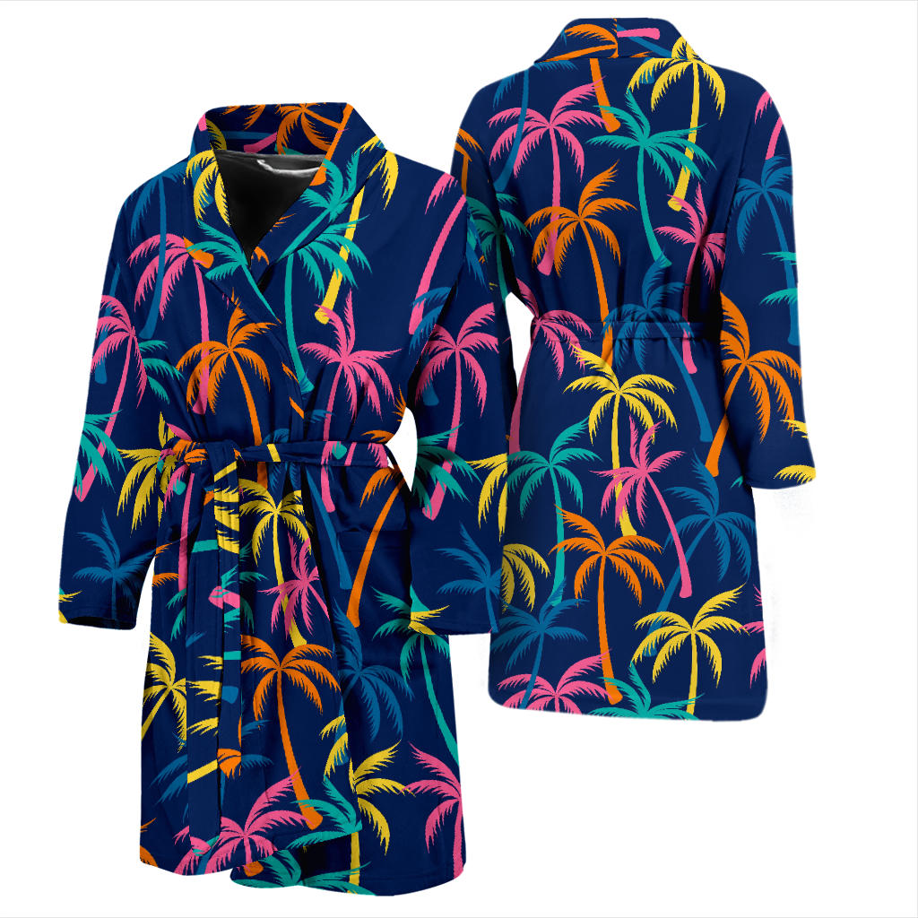 Palm Tree Pattern Print Design PT013 Men Bathrobe