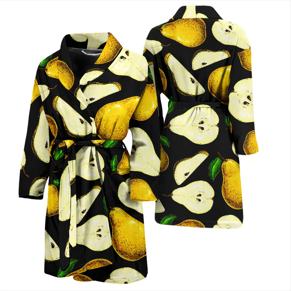 Pear Pattern Print Design PE01 Men Bathrobe