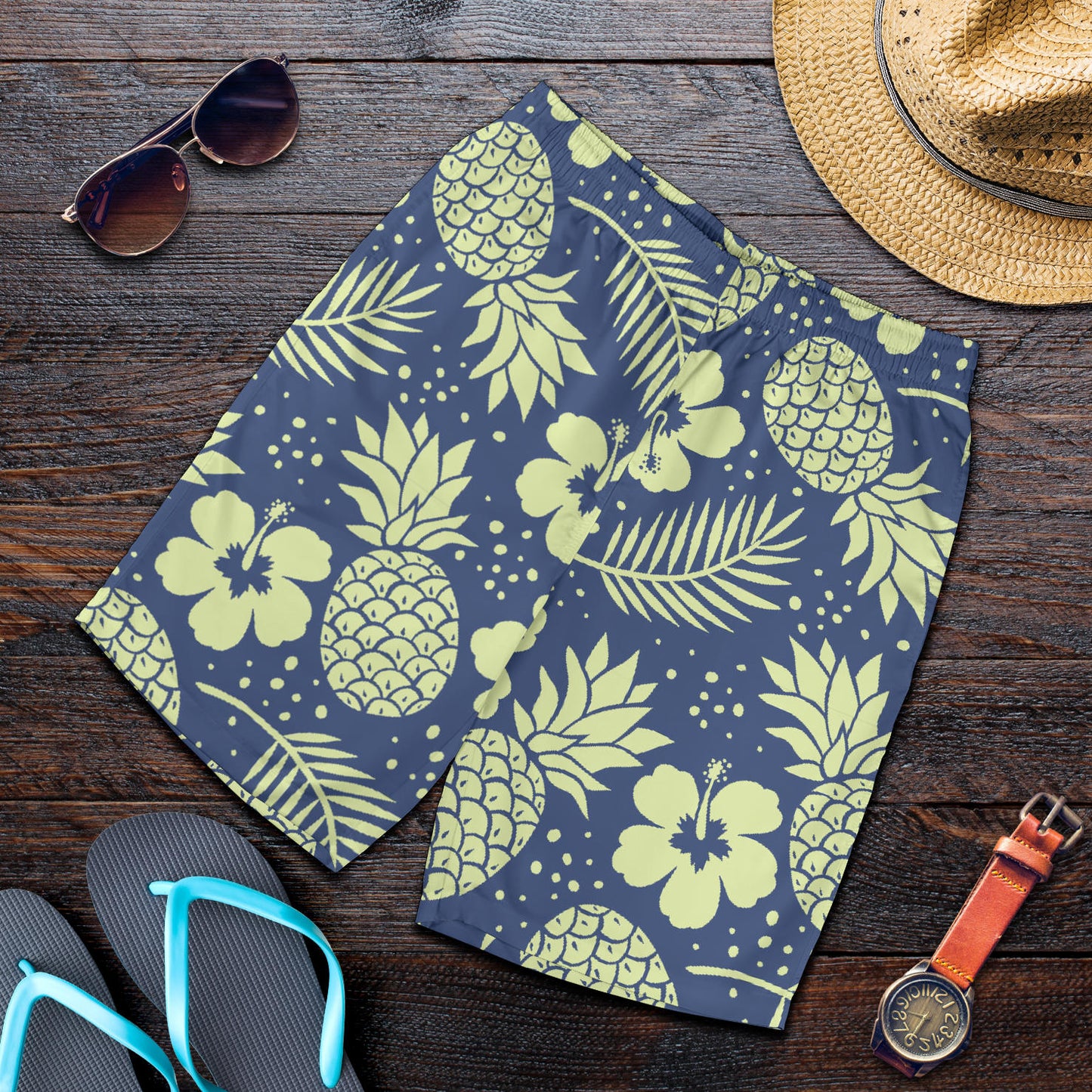 Pineapple Pattern Print Design PP07 Mens Shorts
