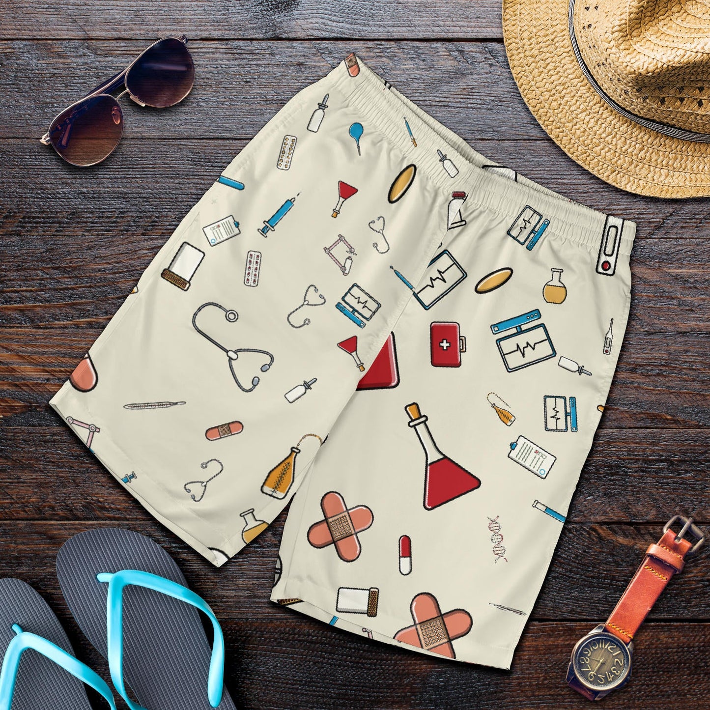Nurse Pattern Print Design A04 Mens Shorts