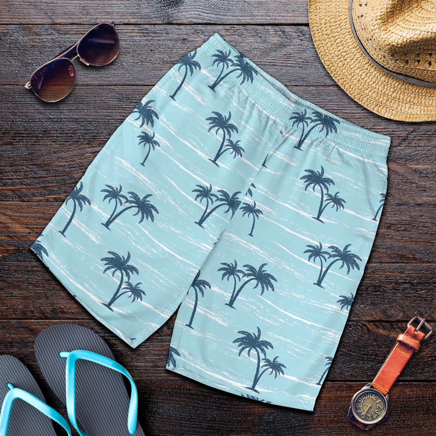 Palm Tree Pattern Print Design PT04 Mens Shorts