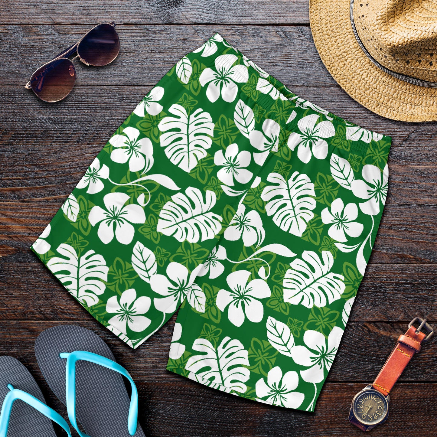 Hawaiian Themed Pattern Print Design H016 Mens Shorts