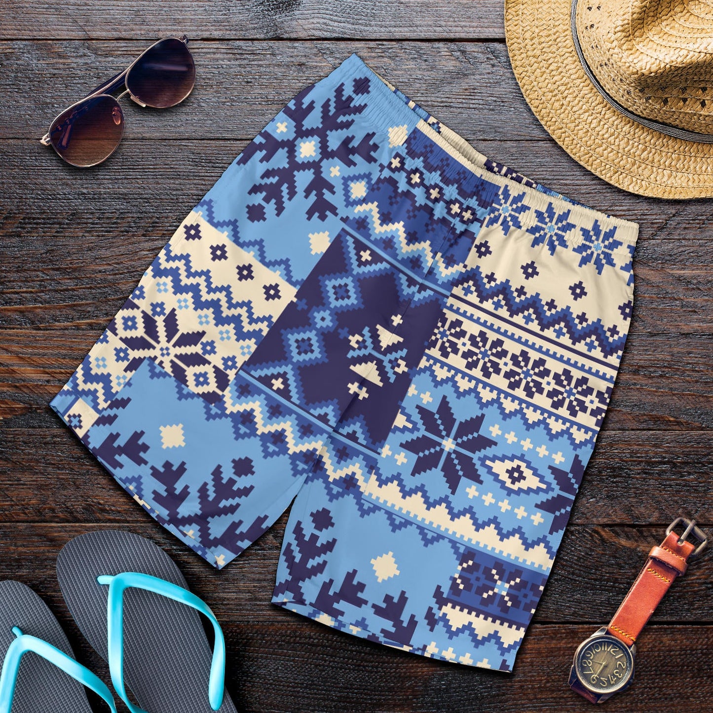 Nordic Pattern Print Design A04 Mens Shorts
