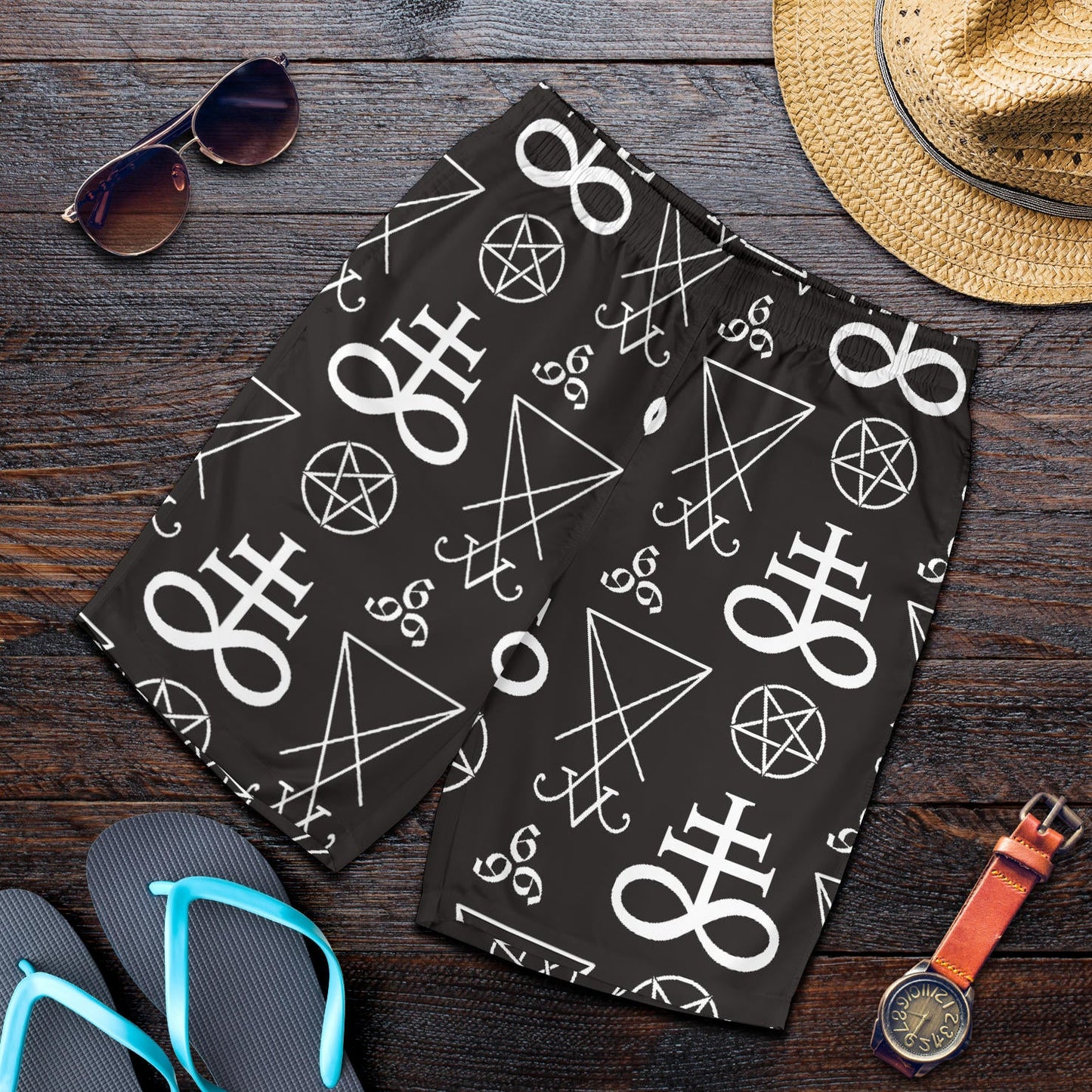 Pentagram Pattern Print Design A04 Mens Shorts