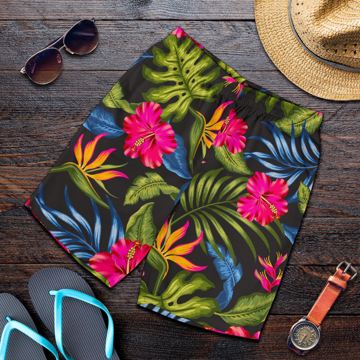 Bird Of Paradise Pattern Print Design BOP014 Mens Shorts