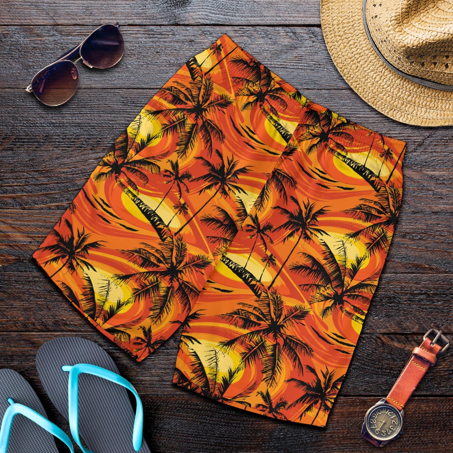 Palm Tree Pattern Print Design A02 Mens Shorts