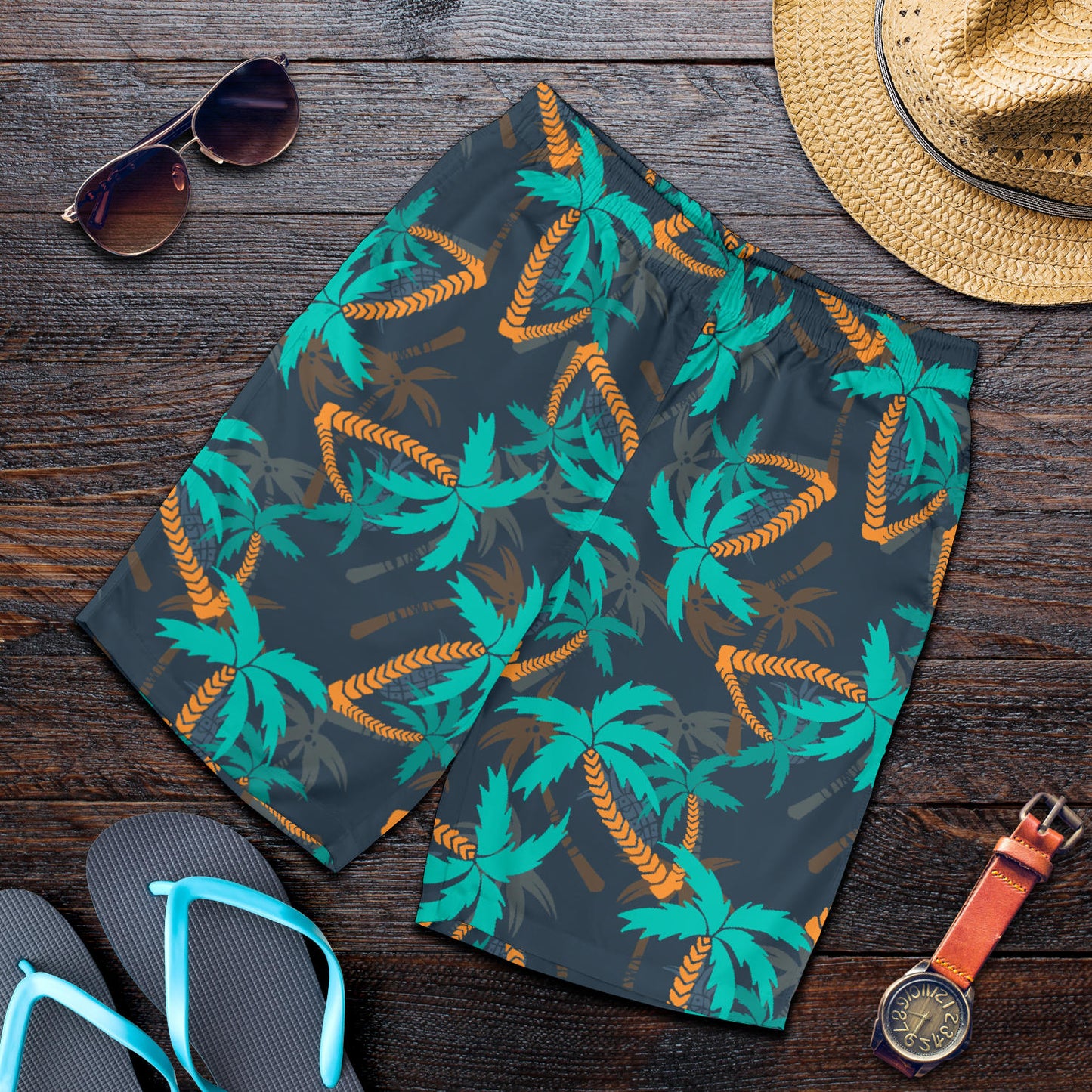 Palm Tree Pattern Print Design PT01 Mens Shorts