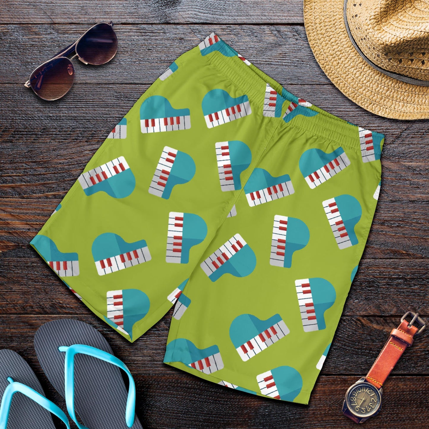 Piano Pattern Print Design 03 Mens Shorts