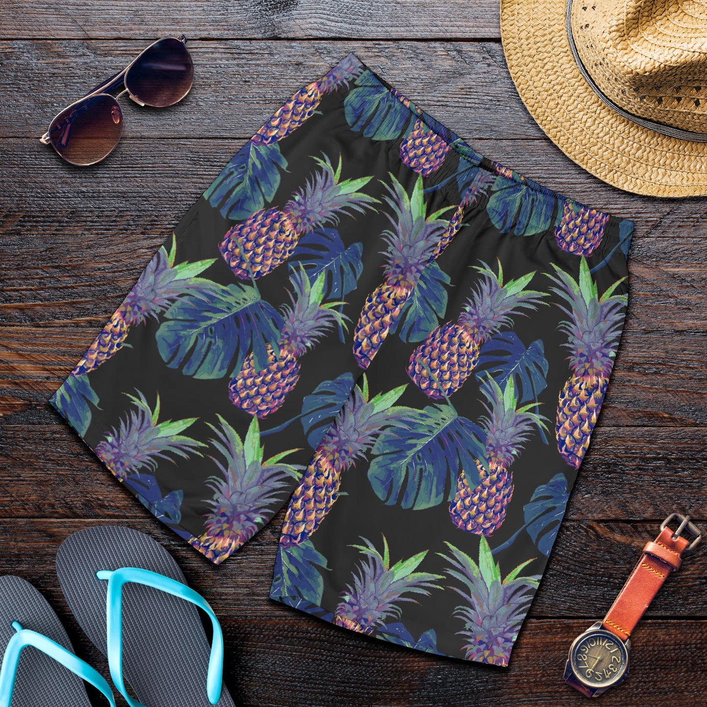 Pineapple Pattern Print Design PP04 Mens Shorts