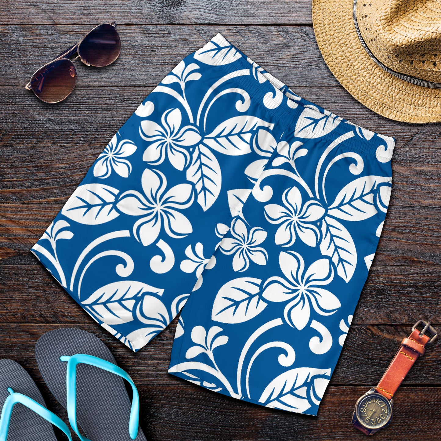 Plumeria Pattern Print Design PM013 Mens Shorts