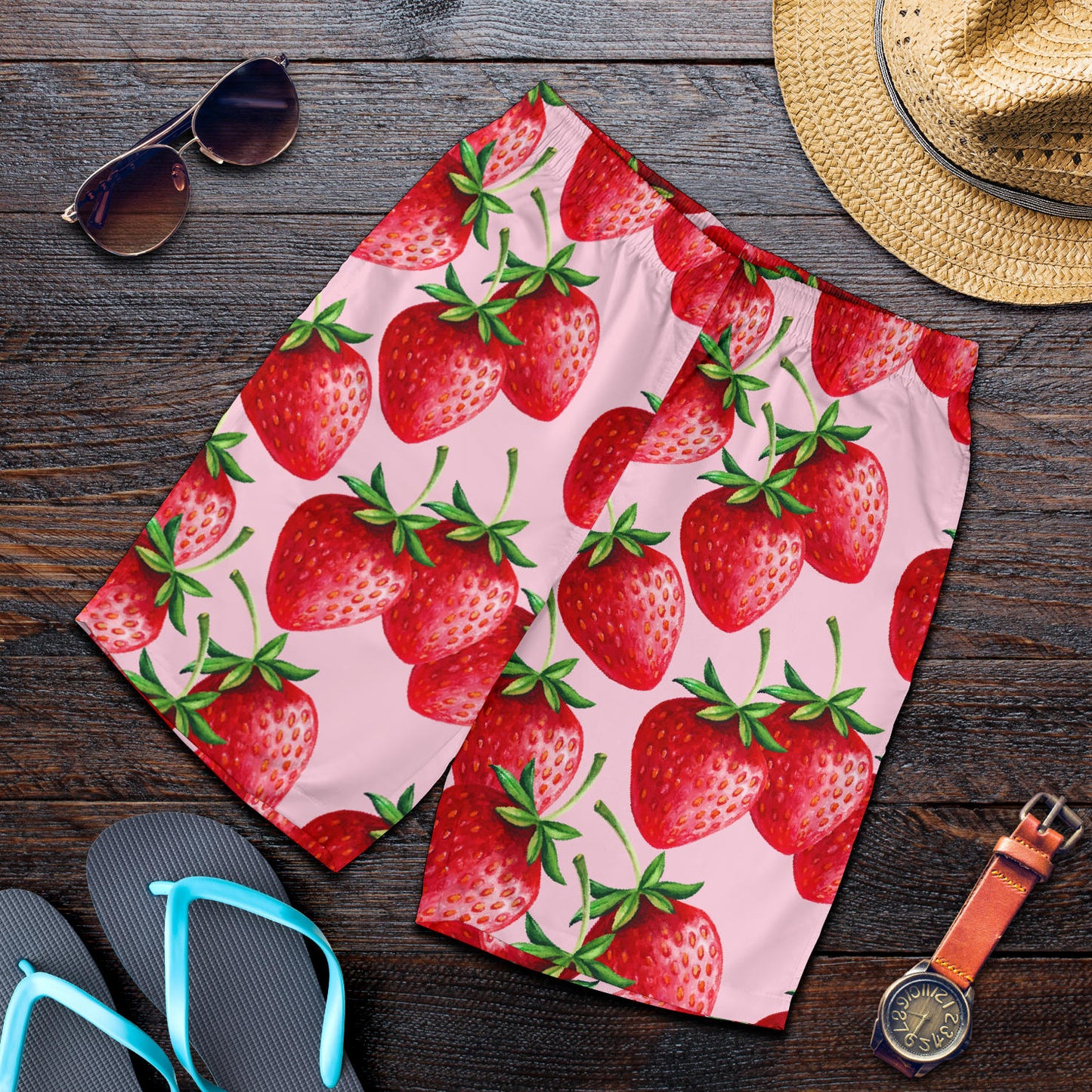 Strawberry Pattern Print Design SB03 Mens Shorts