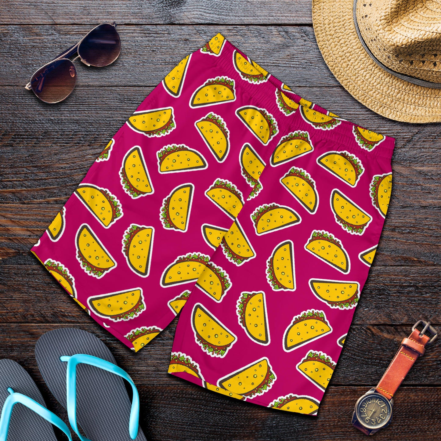 Taco Pattern Print Design TC01 Mens Shorts
